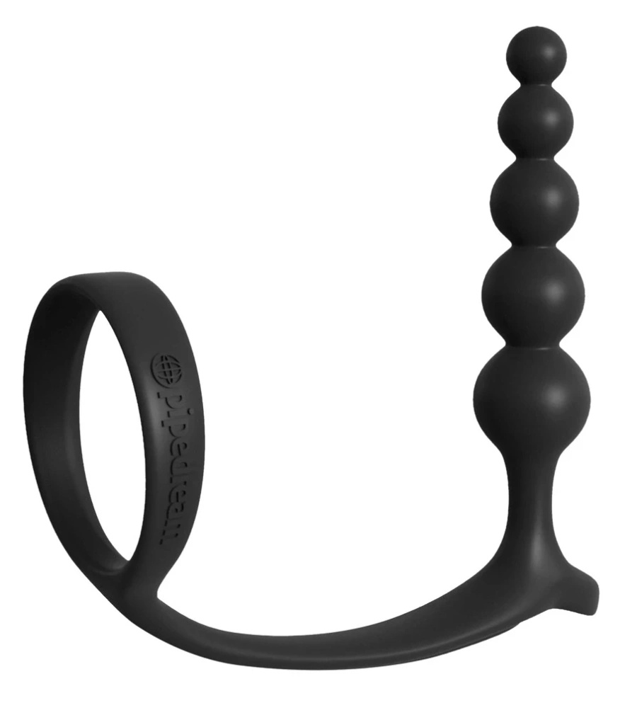 Anal Fantasy kulowy korek z pierścieniem silikonowy 12 cm, czarny