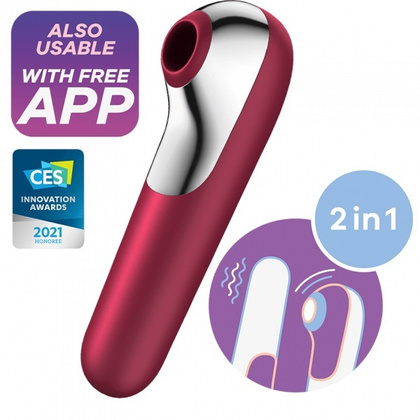 Stymulator łechtaczki z wibratorem Dual Love Red Satisfyer