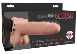 Fetish Fantasy Series uprząż strap-on z wibratorem 19 cm naturalna