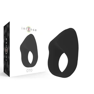 Intense OTO czarny pierścień wibrujący USB, 20 trybów, silikon