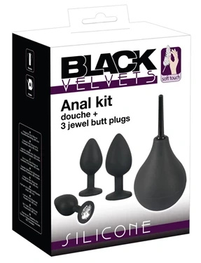Black Velvets zestaw 4w1: prysznic higieniczny 224 ml i 3 aplikatory, czarny