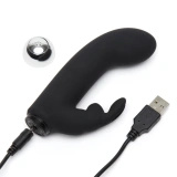 Fifty Shades of Grey Greedy Girl Mini Rabbit – wibrator króliczek USB, czarny, wodoodporny
