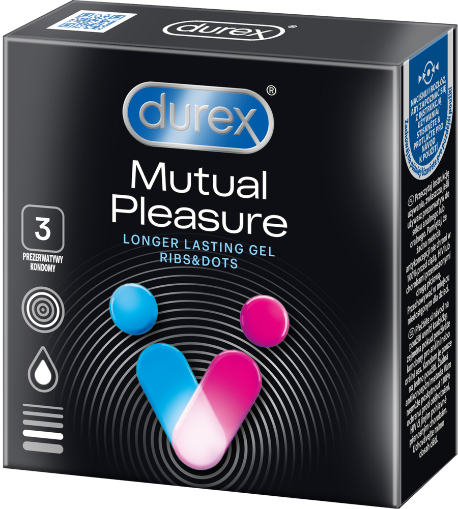 Prezerwatywy Lateksowe Ze Środkiem Opóźniającym Wytrysk Mutual Pleasure 3 Szt. Durex