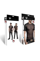 T-shirt Raglan Z Siateczki Z Wykończeniami Wetlook Yans Czarny Regnes