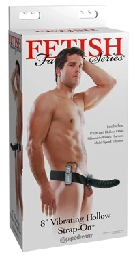 Pipedream Fetish Fantasy Series uprząż z pustą nakładką wibrującą czarna 20 cm