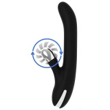 Black and Silver Storm Rotation Vibe – wibrator rotacyjny silikonowy, USB, 24 cm