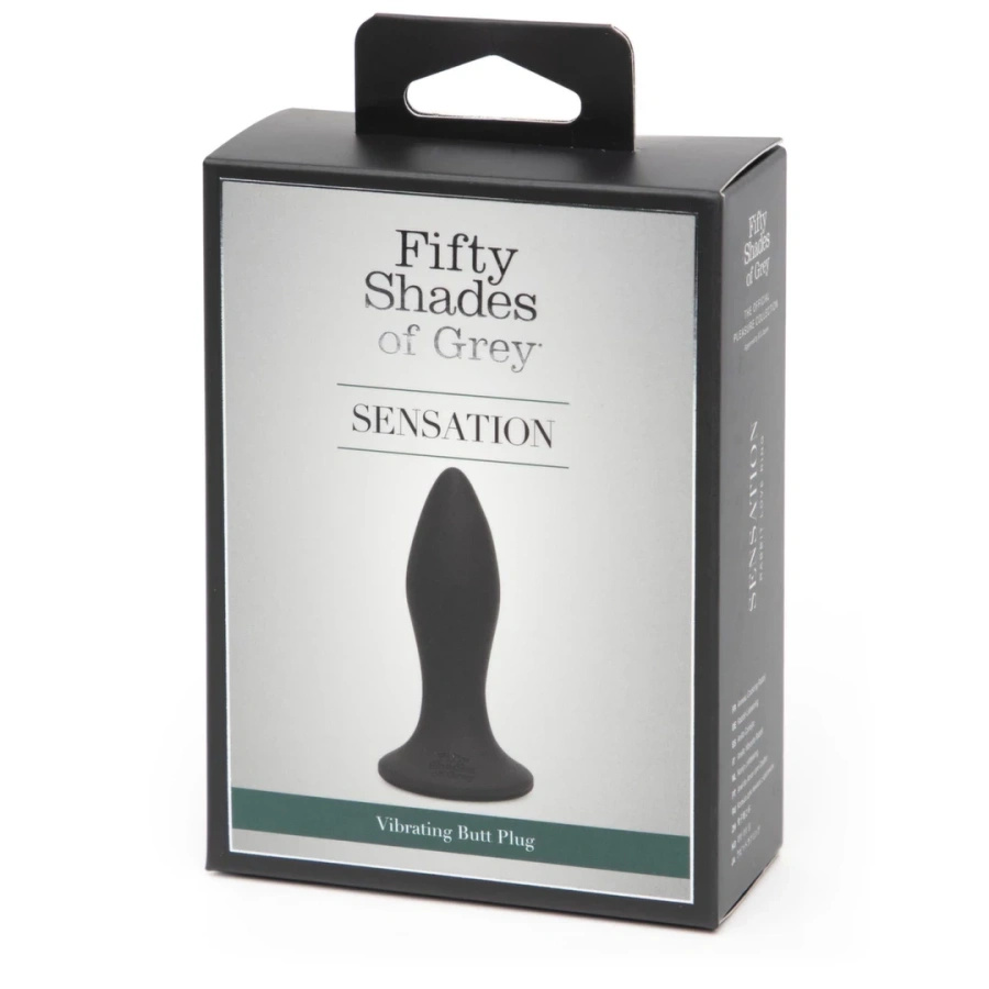 Fifty Shades of Grey Sensation – wibrujący korek analny silikonowy, czarny