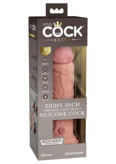 Miękki Silikonowy Wibrator Z Twardszym Rdzeniem 8 Inch Dual Density Vibe Cock Light King Cock