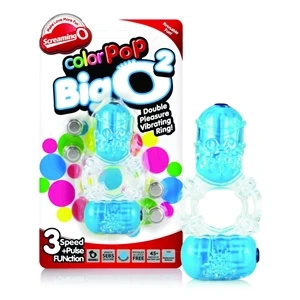 The Screaming O Color Pop Big O2 niebieski – pierścień wibrujący, podwójny silnik