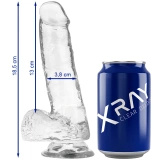 XRAY Clear dildo żelowe 18,5 cm, transparentne, z kulkami, przyssawka