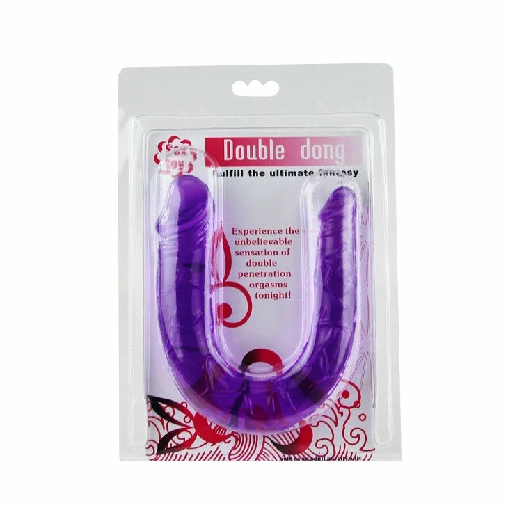 Baile Double Flexi Jelly – elastyczne dildo podwójne 29 cm, liliowe