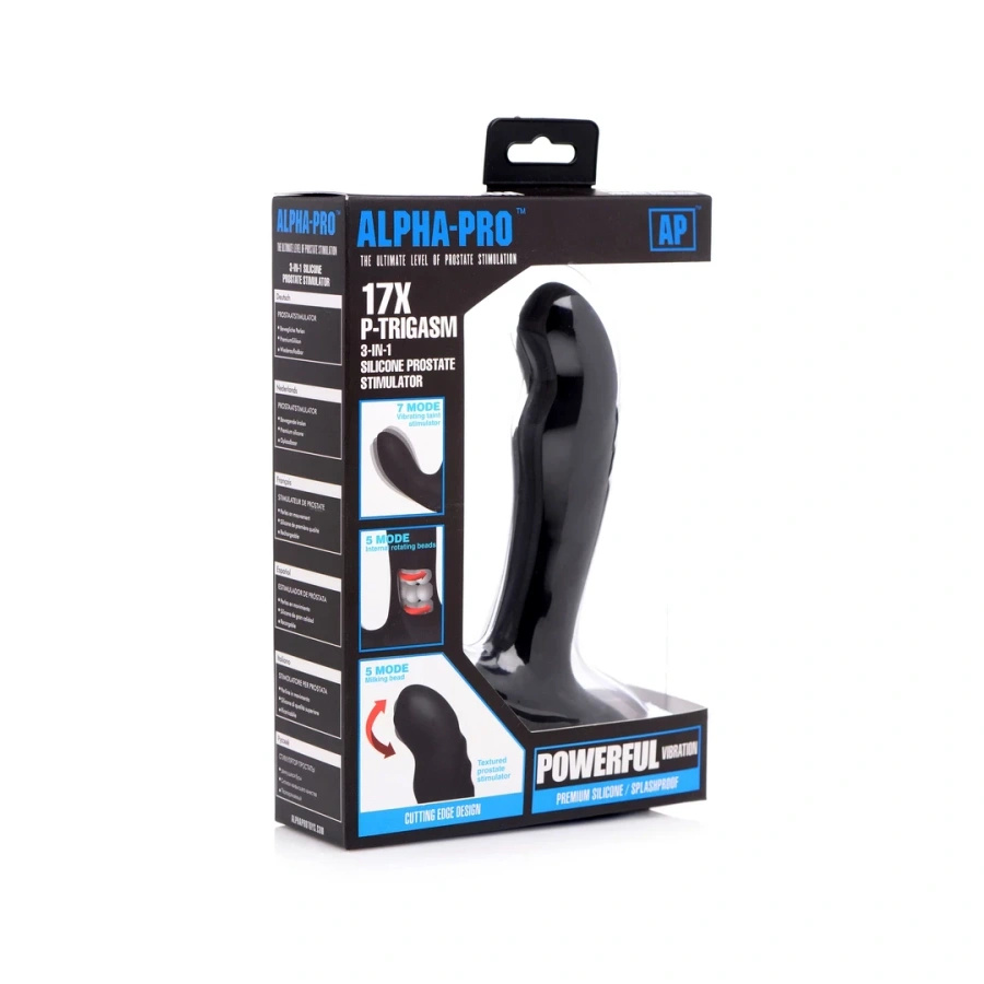 XR Brands 17x P-Trigasm silikonowy stymulator 3w1 wodoodporny