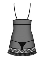  837-BAB-1 babydoll i stringi czarne - jak Ty to robisz?! Obsessive