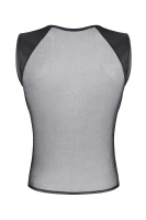 T-shirt Siateczkowy Z Ramionami Wetlook Tiziano Czarny Regnes
