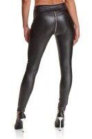 Legginsy Wetlook Ze Srebrnym Zamkiem Maddalena Czarne Demoniq