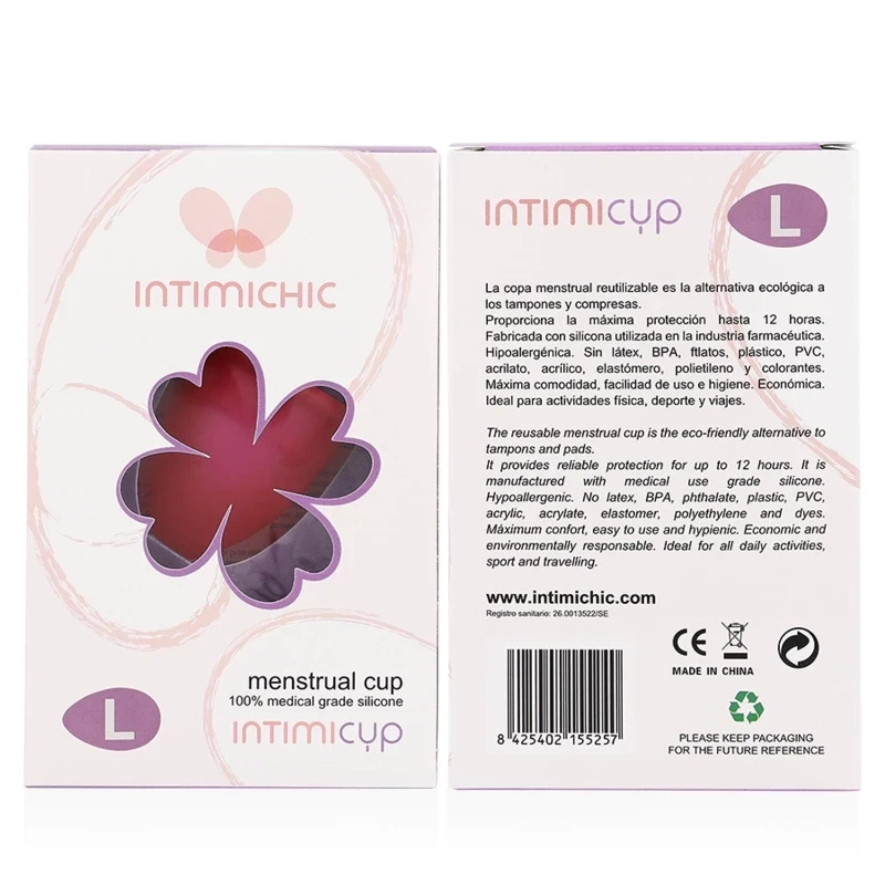 Intimichic kubeczek menstruacyjny z silikonu medycznego, rozmiar L