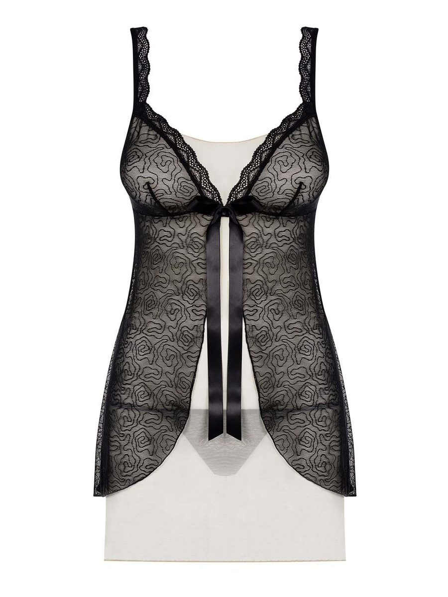 811-BAB-4 babydoll i stringi – brązowo-beżowa – urzekająca Obsessive