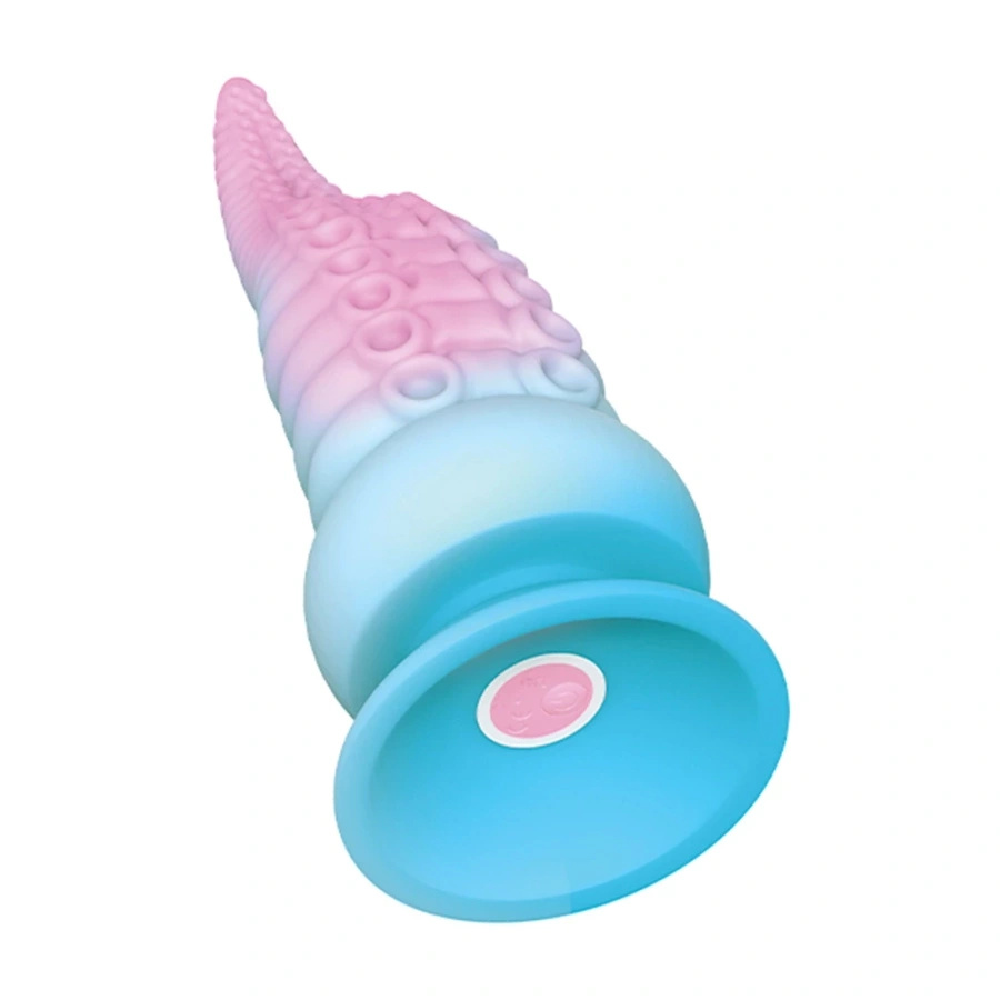 Nobu Beasties Tiki – silikonowe dildo stożkowe z wibracjami i przyssawką, fioletowe