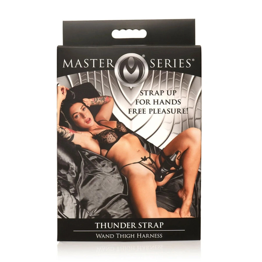 XR Brands Thunder Strap Wand – uprząż na udo z regulacją, czarna