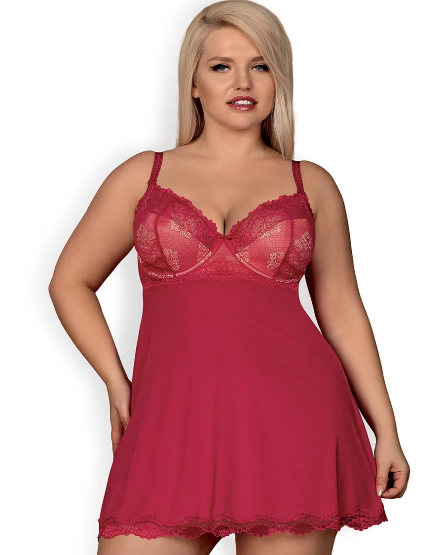 Rosalyne babydoll i stringi czerwone - przełamanie barier Obsessive