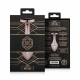 Rosy Gold Nouveau korek analny z czarnym kryształem, aluminiowy