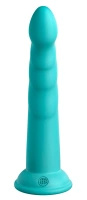 Dillio Platinum Slim Seven 19,7 cm dildo z rowkami, silikonowe, turkusowe