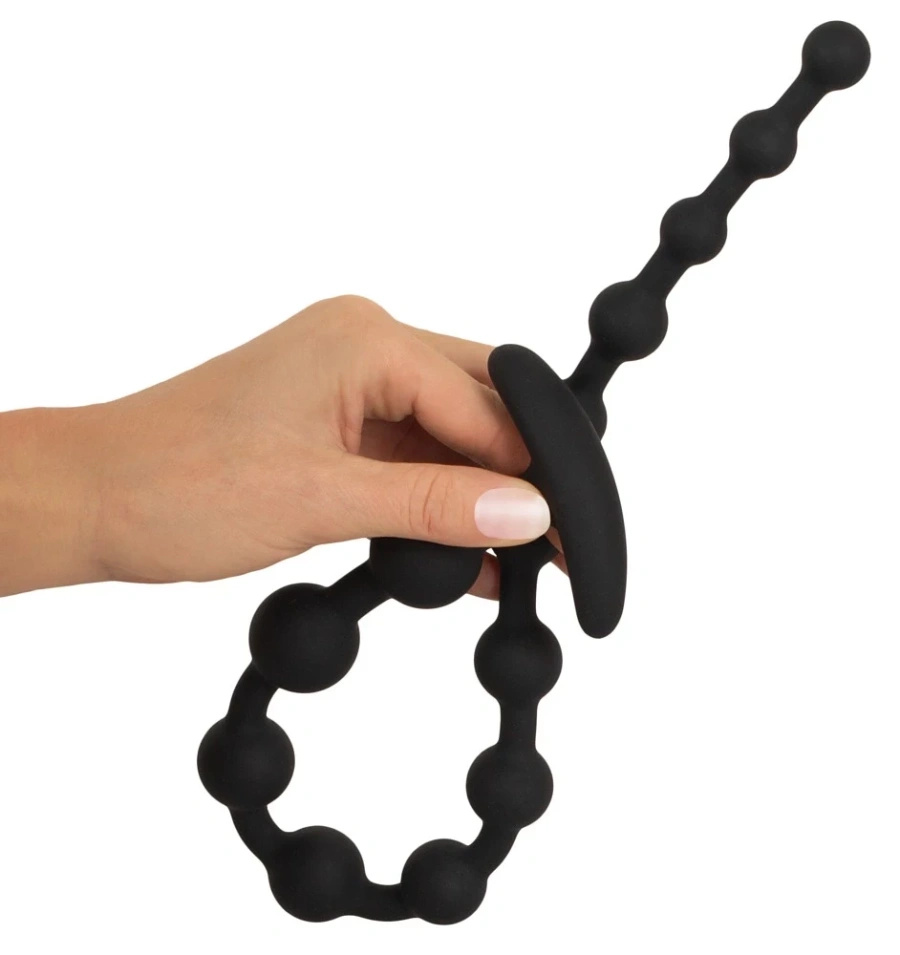 Black Velvets kulki analne silikonowe, 13 kul, 50 cm, czarne