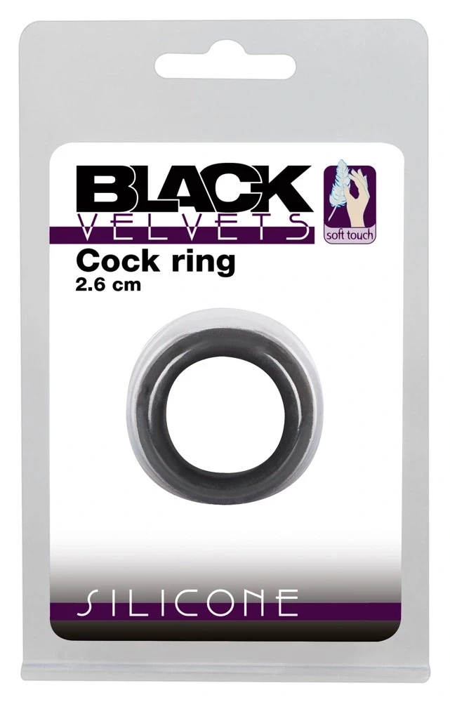 Black Velvets silikonowy pierścień do stymulacji 2,6 cm, czarny