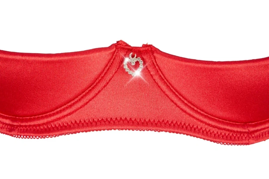 Cottelli Lingerie zestaw satynowy czerwony 3-częściowy 80C/M