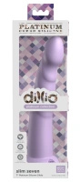 Dillio Platinum Slim Seven 19,7 cm dildo z rowkami, silikonowe, fioletowe