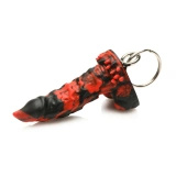 Creature Cocks Fire Demon – brelok silikonowy, czerwono-czarny, 7,1 cm