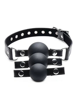 XR Brands BallGag System knebel z 3 wymiennymi silikonowymi kulkami