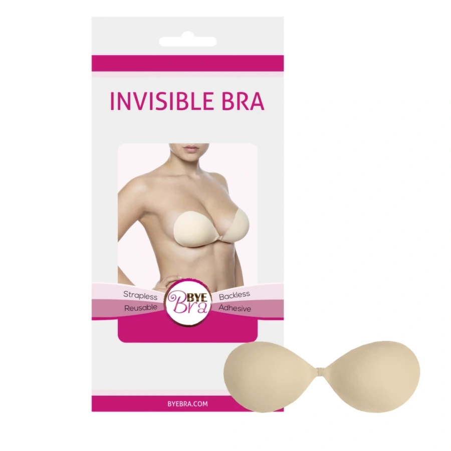 Bye Bra Invisible Bra miseczka A biustonosz bez ramiączek, wielokrotnego użytku, nude
