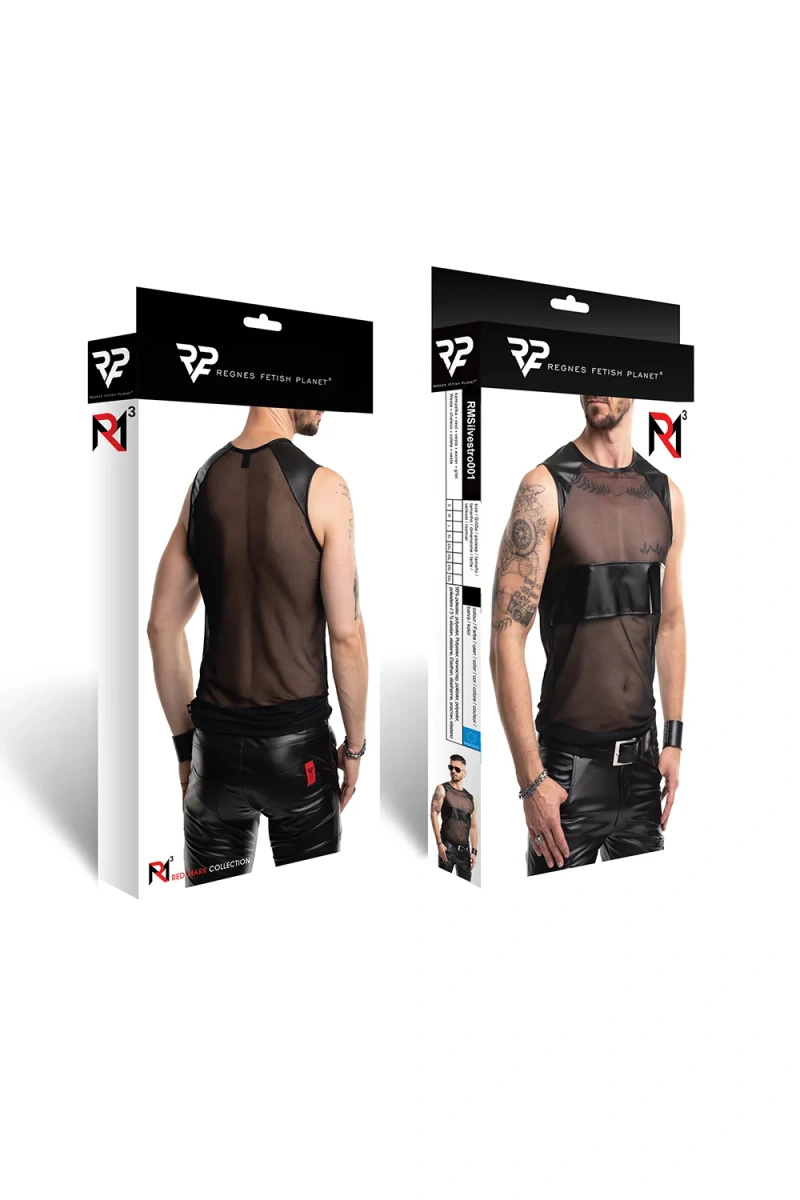 T-shirt Z Siateczki Ze Wstawkami Wetlook Silvestro Czarny Regnes