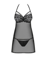 Joylace babydoll i stringi czarny - niezapomniana noc Obsessive