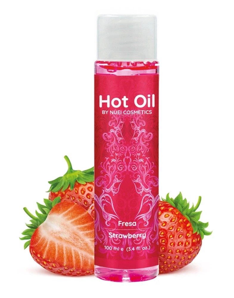 NUEI Hot Oil Strawberry – olejek do masażu rozgrzewający 100 ml truskawkowy