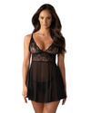 Komplet Idillia babydoll i stringi - czarna - Obsessive