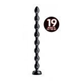XR Brands kulki analne spiralne 48 cm, 8 segmentów, z przyssawką, czarne