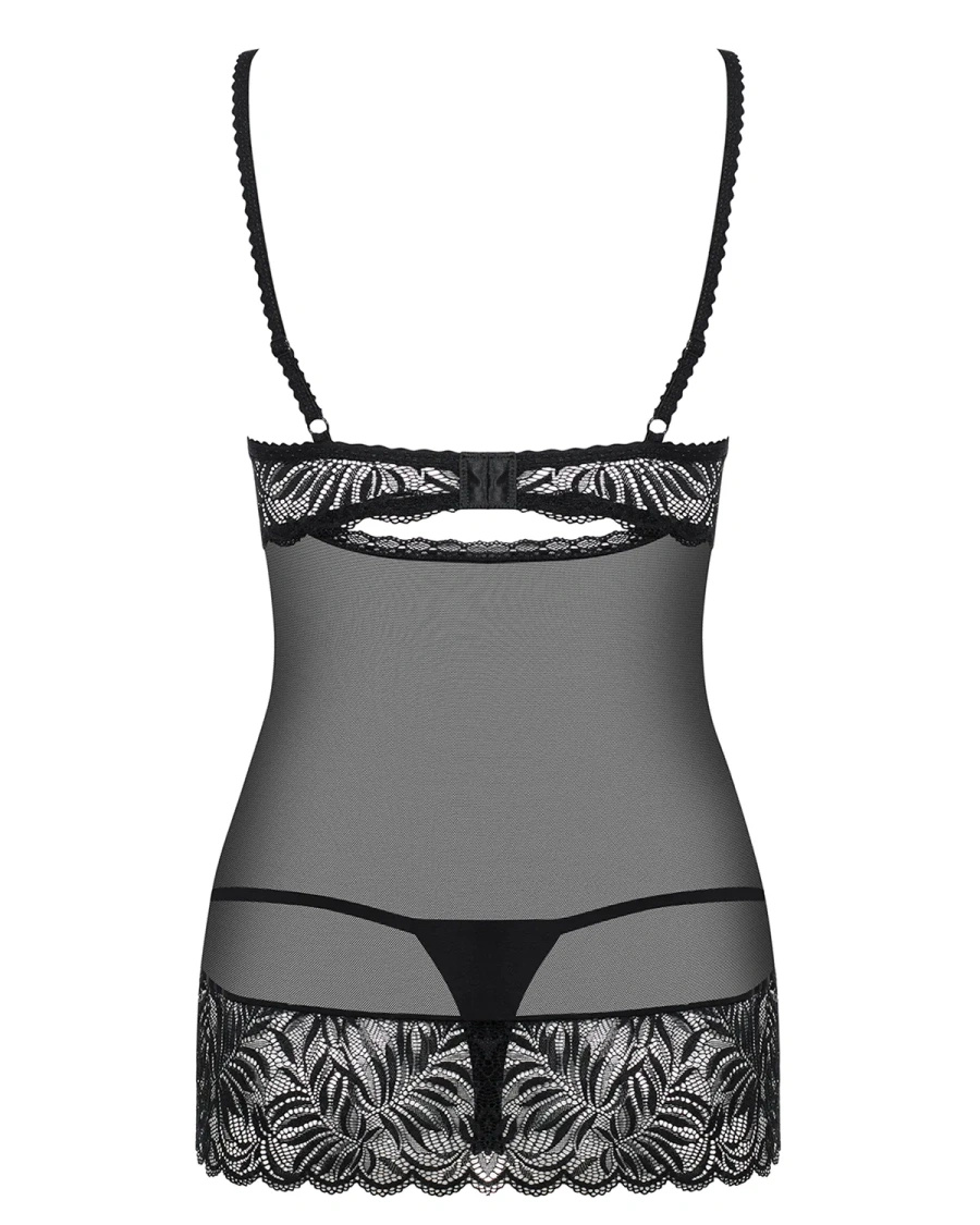Contica babydoll i stringi czarne Obsessive