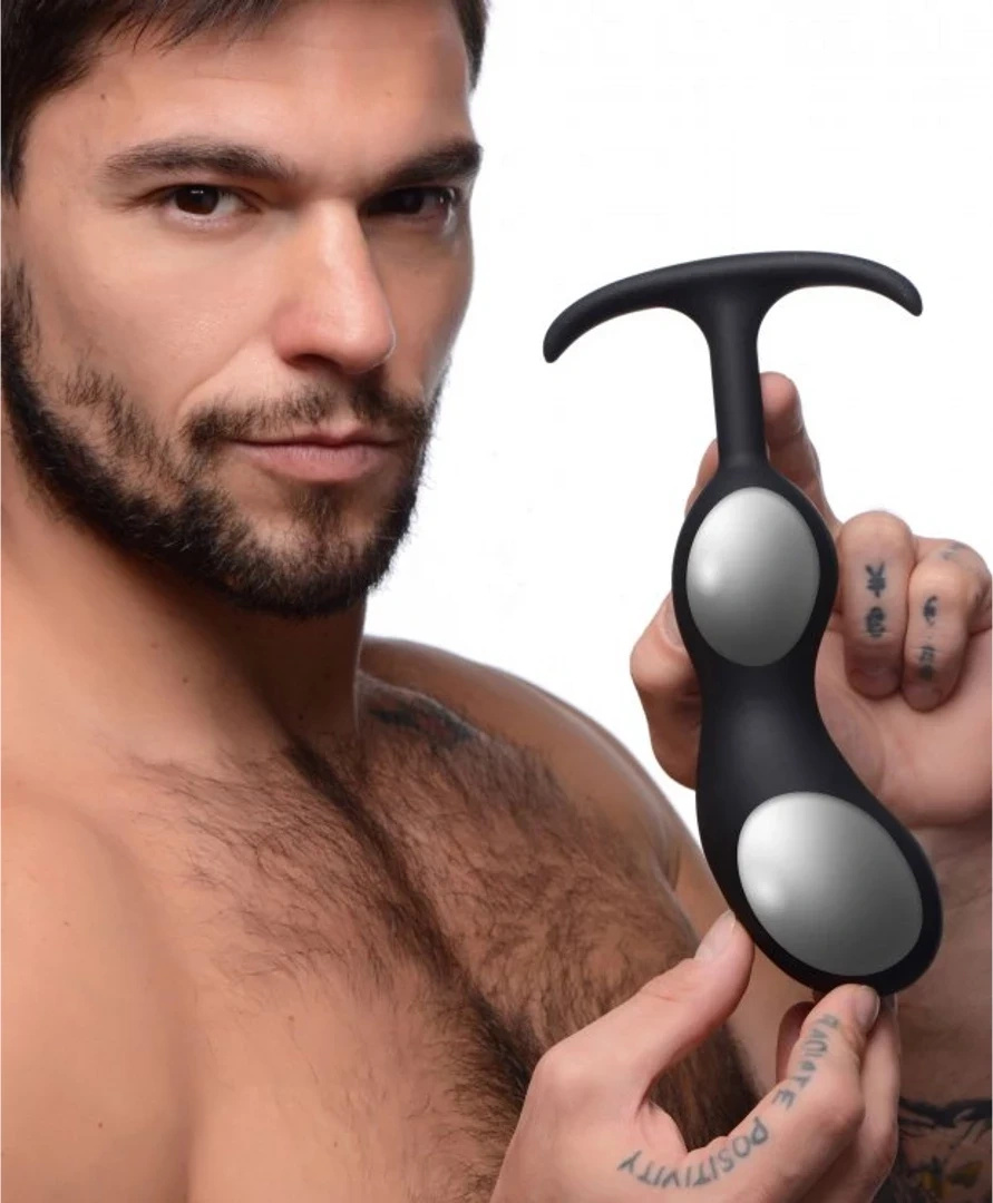 XR Brands Master Series korek analny bardzo duży z metalowym ciężarkiem