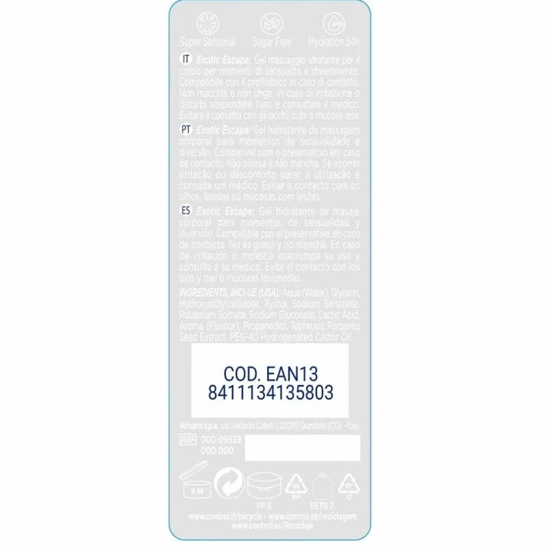 CONTROL żel do masażu 2 w 1 Exotic Touch 200 ml bez parabenów