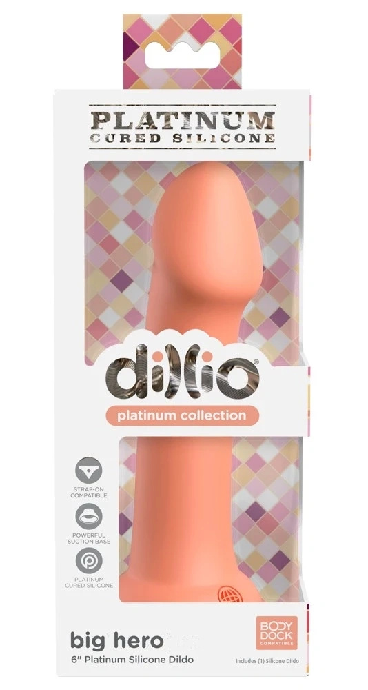 Dillio Platinum Big Hero 17,2 cm dildo silikonowe, pomarańczowe