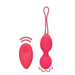 Loveline zestaw wibrujących jajeczek z pilotem Strawberry Red