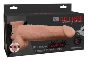 Pipedream Fetish Fantasy Series uprząż strap-on z pustą nakładką i dozownikiem płynu 25,4 cm