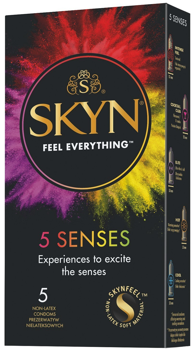 Skyn 5 Senses Prezerwatywy Nielateksowe 5 Sztuk Unimil