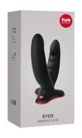Fun Factory Ryde dildo podwójne z przyssawką, czarne, 12,3/10 cm