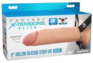 Fantasy X-Tensions Elite FXTE8 wydrążony strap-on z uprzężą, silikonowy, 21,6 cm