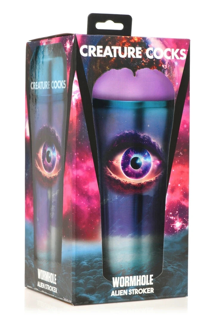 XR Brands Wormhole masturbator z teksturowanym wnętrzem i silikonową zatyczką