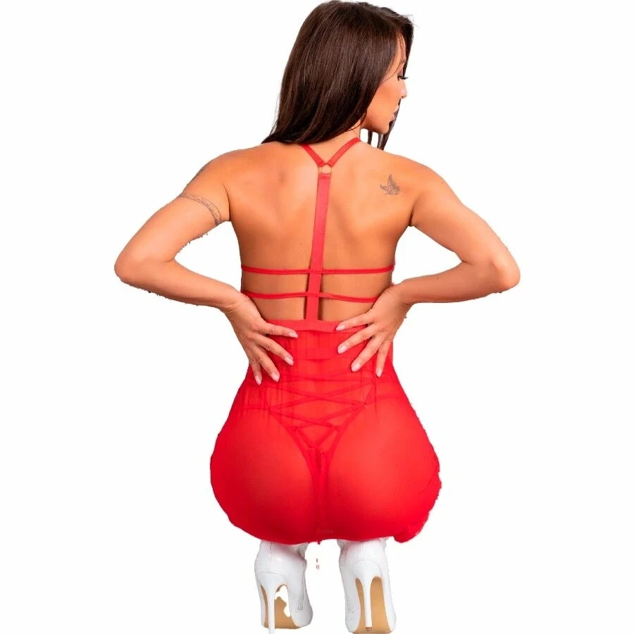 Livco Corsetti Fashion Santas Candy LC90722 – komplet świąteczny, S/M, czerwony