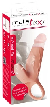 Realistixxx Real Sleeve Clit S – silikonowa nakładka wibrująca z pierścieniem